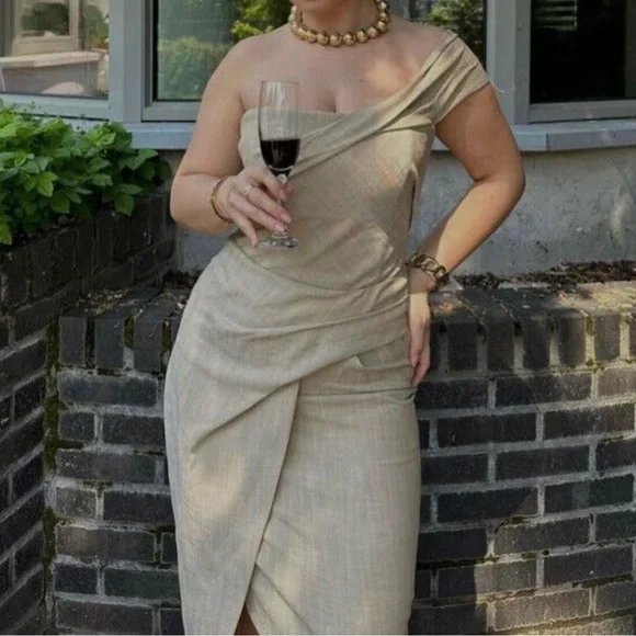 NWT Zara Asymmetrical pencil dress - Picture 2 of 9